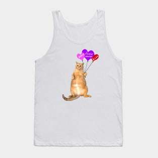 For Light Background, Valentine Balloon Cat Tank Top